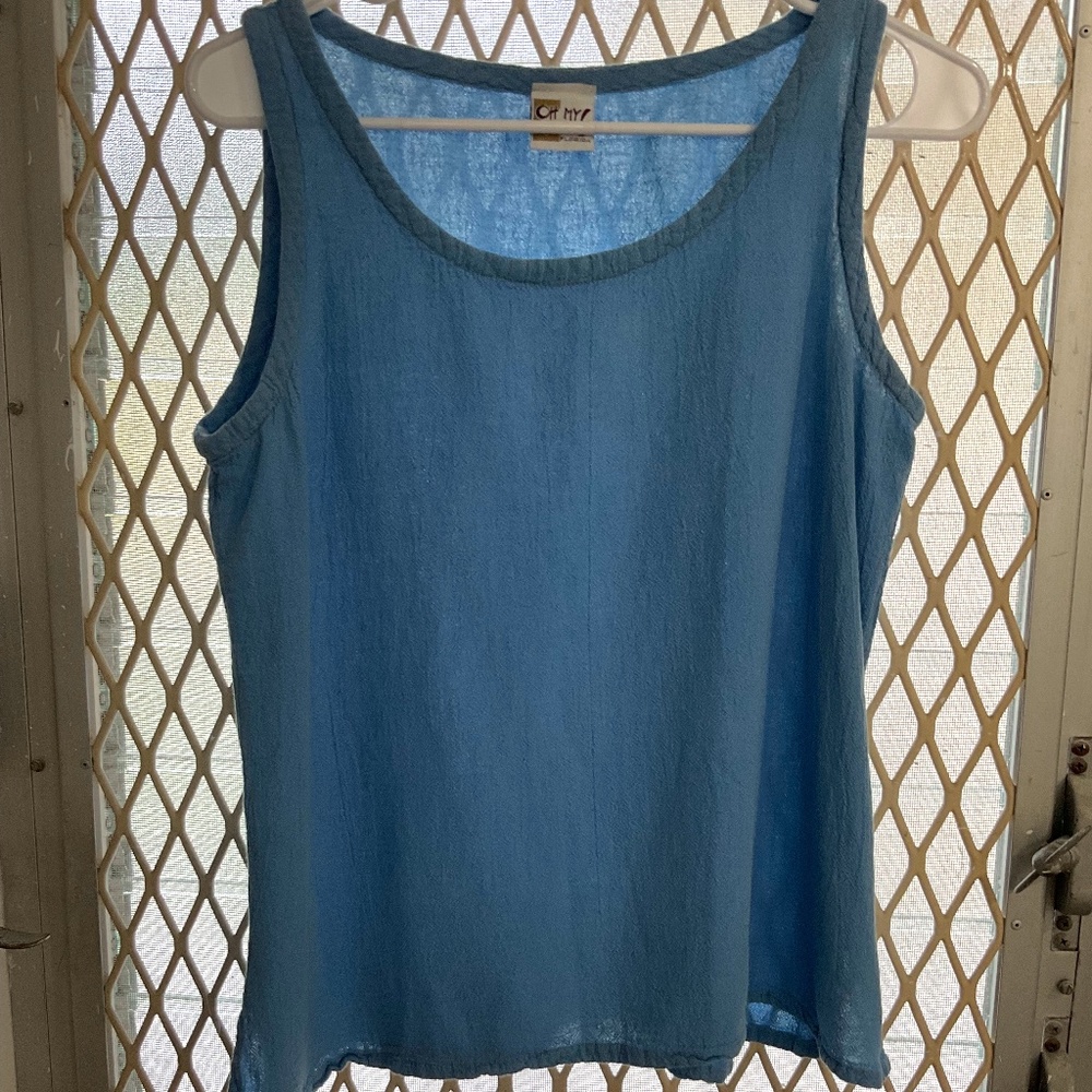 Oh My Gauze size 1 Blue Sleeveless round Neck